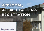 Image of polytechnic with links to PTE registration, Annual Registration Fee and Programme approval Approval, Accreditation and Registration